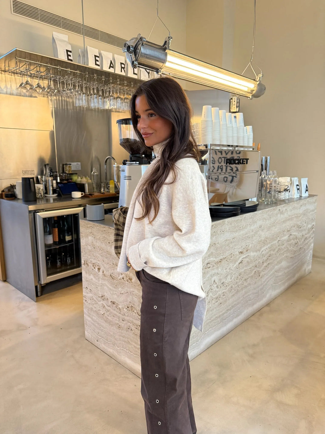 Mireia™ | Vaqueros marrones con anillos