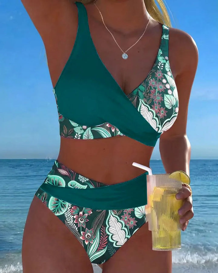 Chiara | Bikini Floral con Contraste