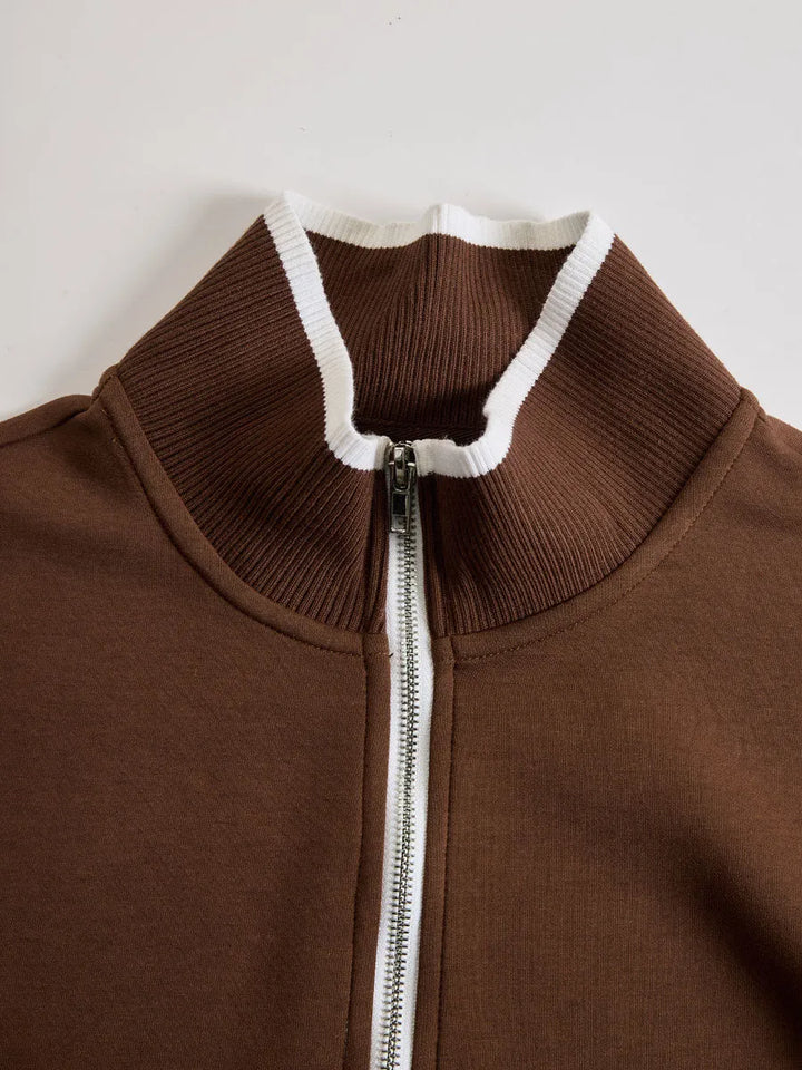 Priscilla™ | Conjunto Deportivo Elegante: Sudadera Media Cremallera y Pantalón Ancho