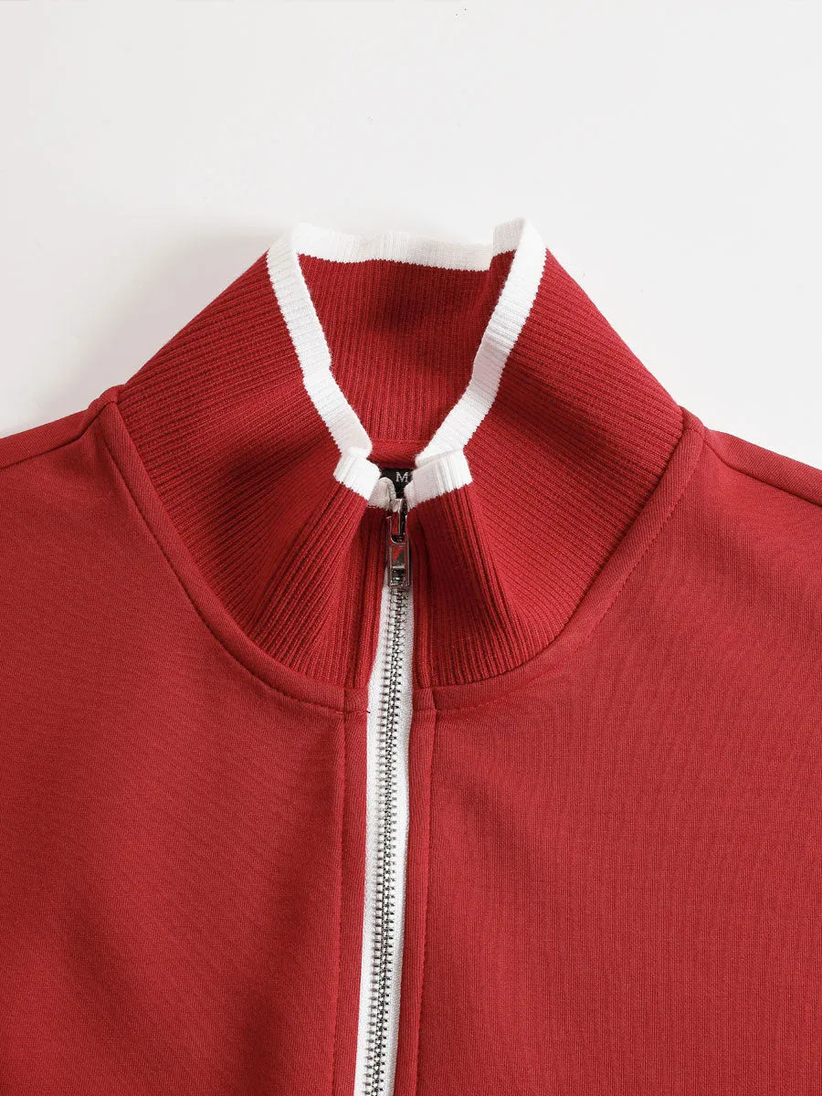 Priscilla™ | Conjunto Deportivo Elegante: Sudadera Media Cremallera y Pantalón Ancho