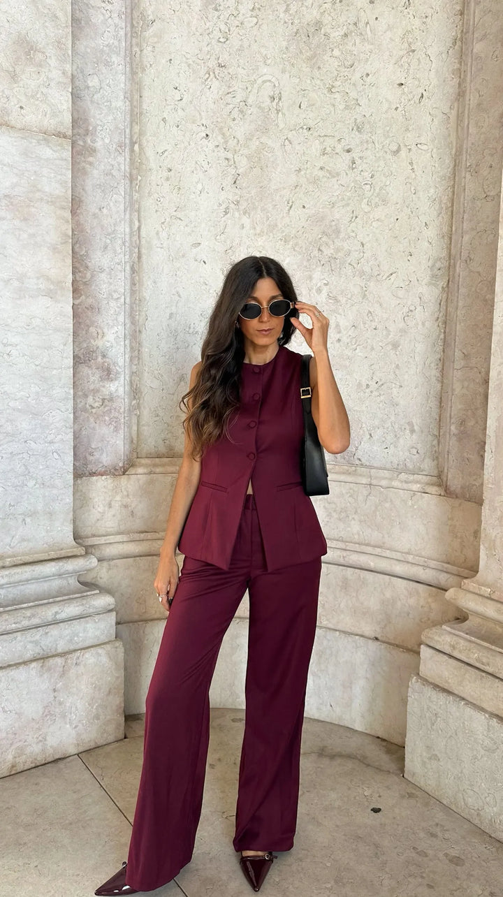Eva™ | Pantalones en burdeos