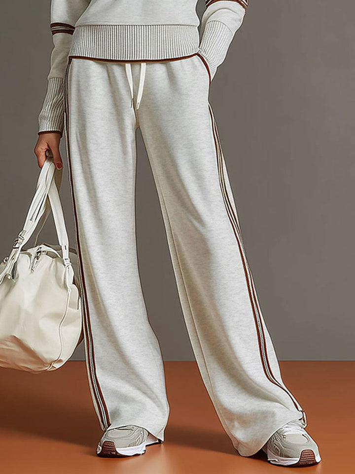 Priscilla™ | Conjunto Deportivo Elegante: Sudadera Media Cremallera y Pantalón Ancho