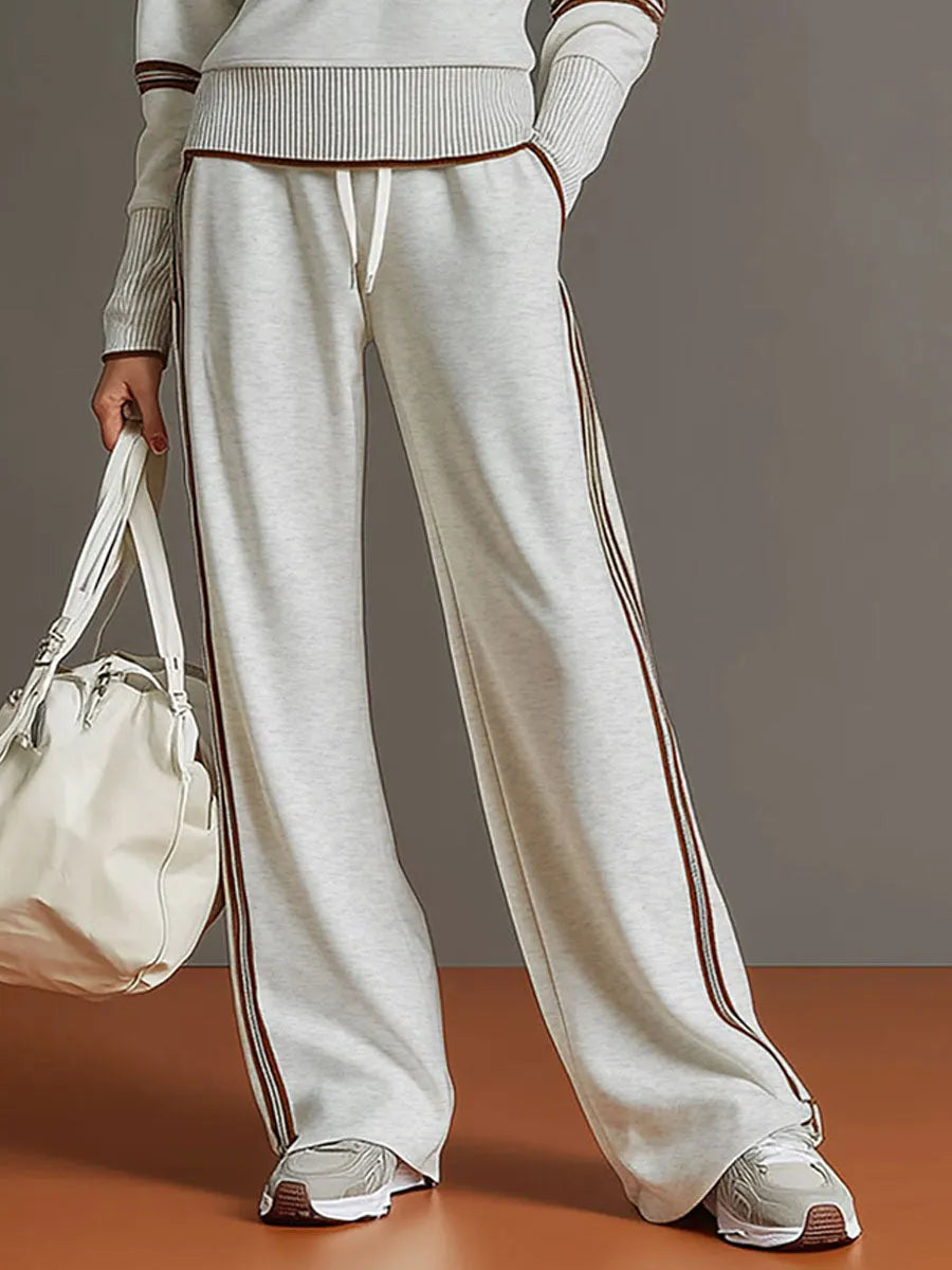Priscilla™ | Conjunto Deportivo Elegante: Sudadera Media Cremallera y Pantalón Ancho
