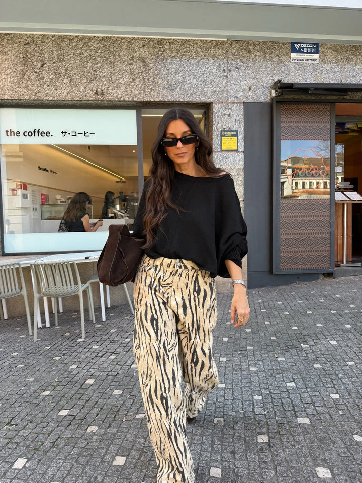 Zaida™ | Pantalones de pierna ancha con estampado de cebra