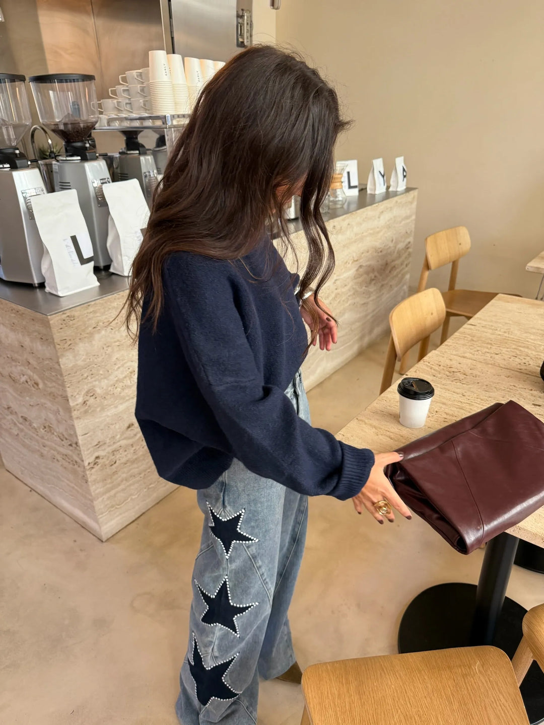 Estefanía™ | Vaquero denim con estrella negra