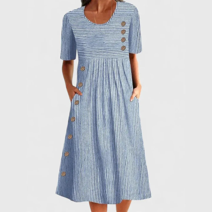 Julia™ | Vestido Midi a Rayas