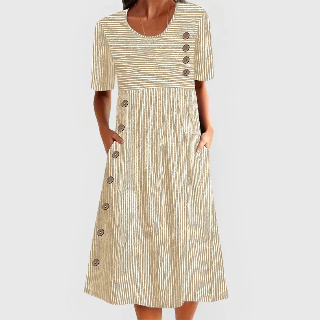 Julia™ | Vestido Midi a Rayas