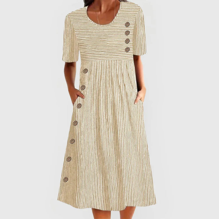 Julia™ | Vestido Midi a Rayas