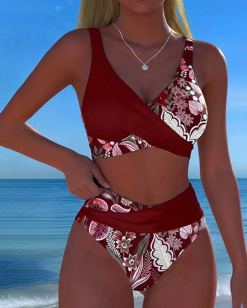 Chiara | Bikini Floral con Contraste