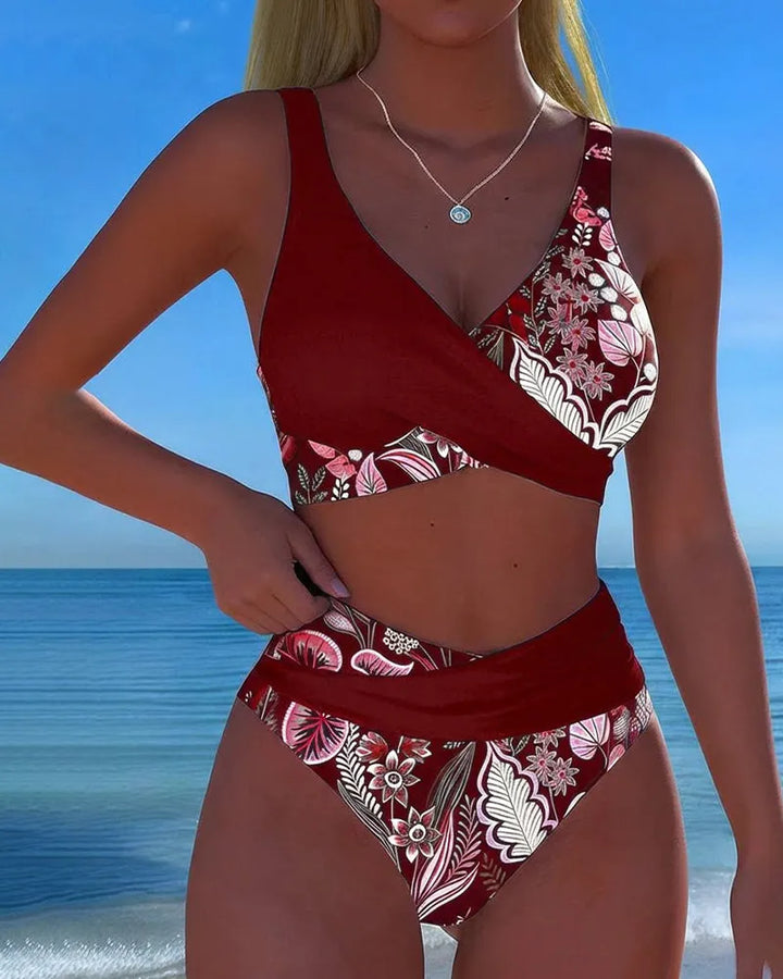 Chiara | Bikini Floral con Contraste