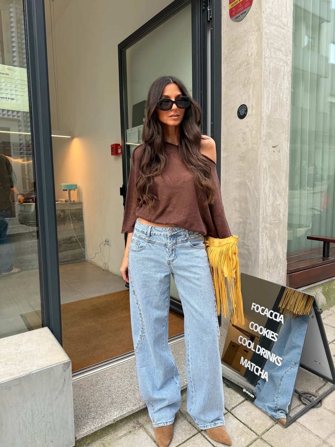 Rocío™ | Jeans de denim con tachuelas
