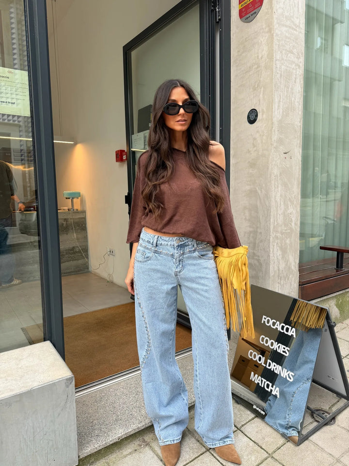 Rocío™ | Jeans de denim con tachuelas