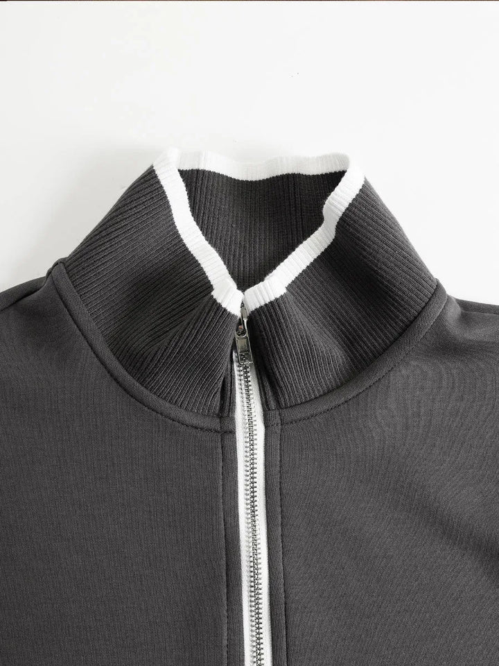 Priscilla™ | Conjunto Deportivo Elegante: Sudadera Media Cremallera y Pantalón Ancho