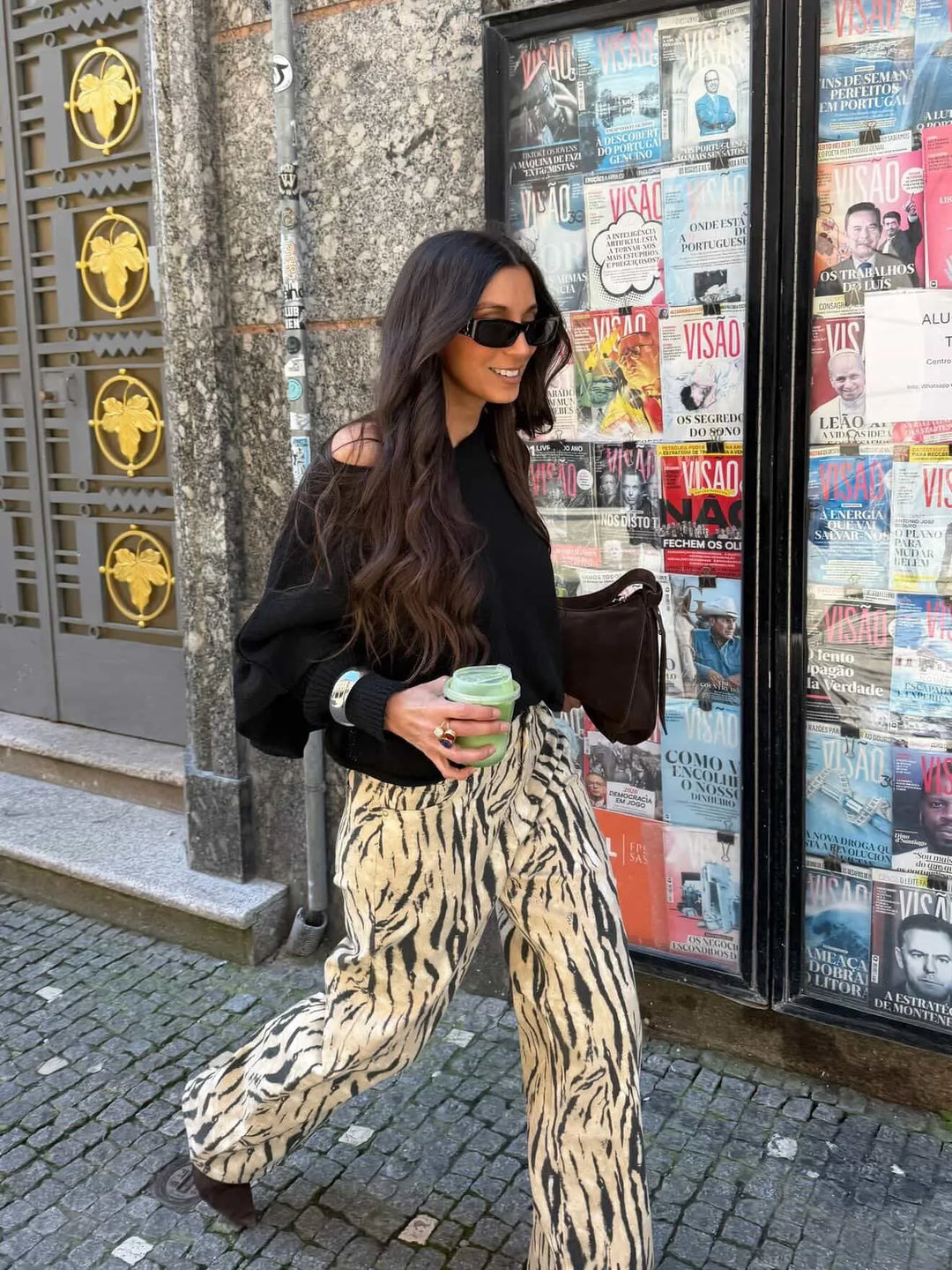 Zaida™ | Pantalones de pierna ancha con estampado de cebra