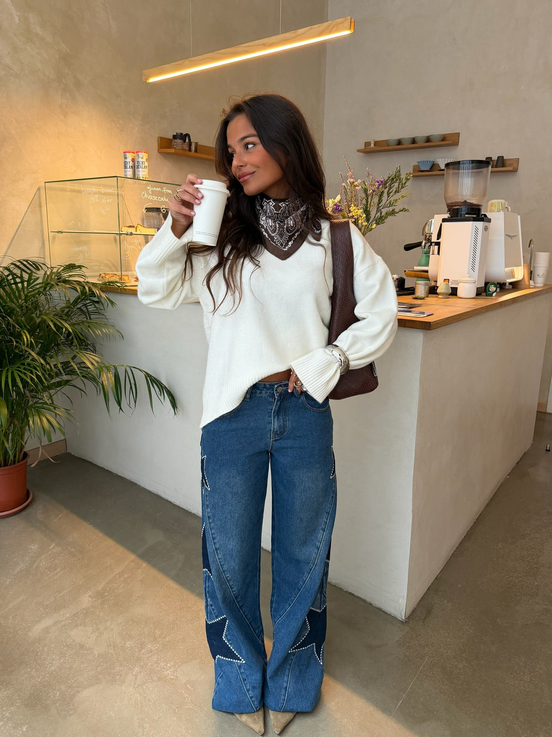 Marina™ | Vaqueros de denim con estrella en azul oscuro