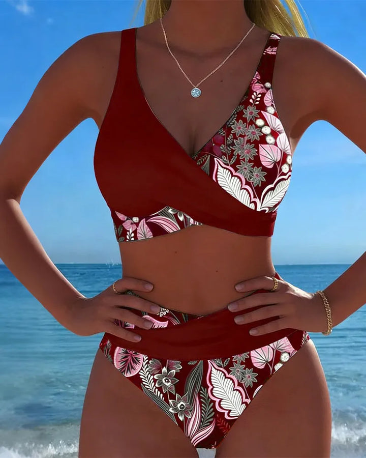 Chiara | Bikini Floral con Contraste