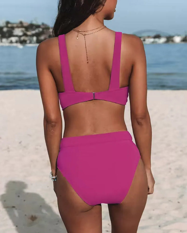 Sara | Bikini de Talle Alto Liso