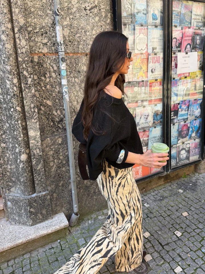 Zaida™ | Pantalones de pierna ancha con estampado de cebra