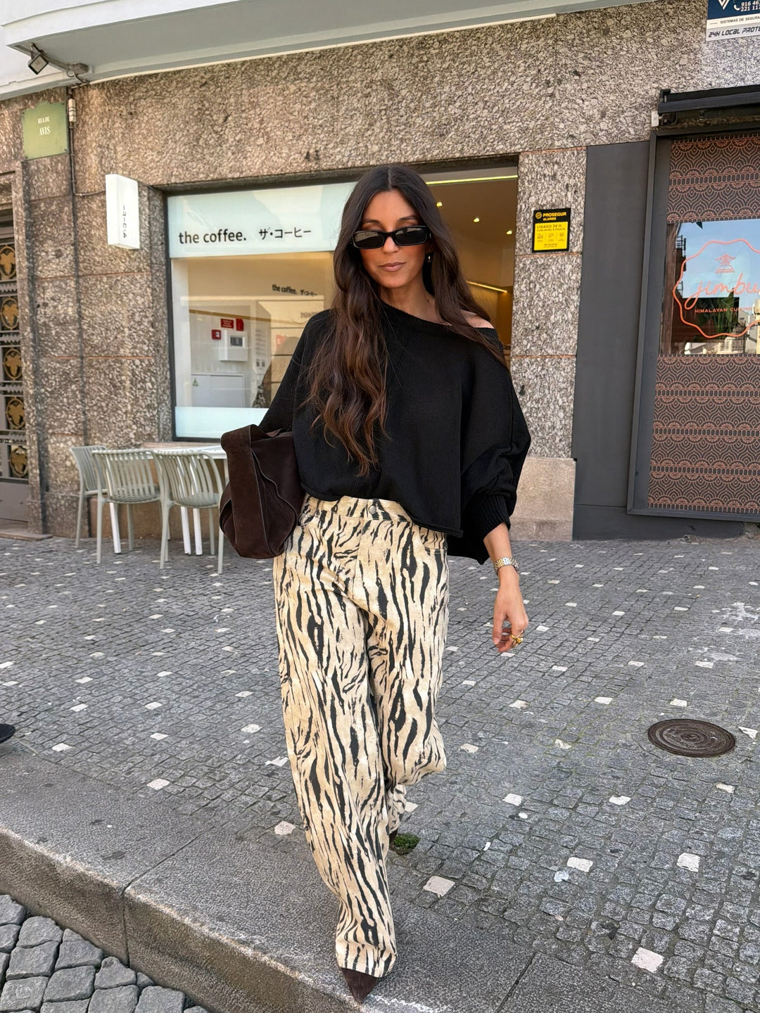 Zaida™ | Pantalones de pierna ancha con estampado de cebra