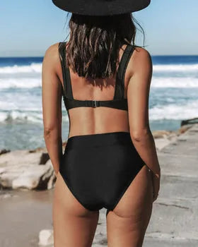 Sara | Bikini de Talle Alto Liso
