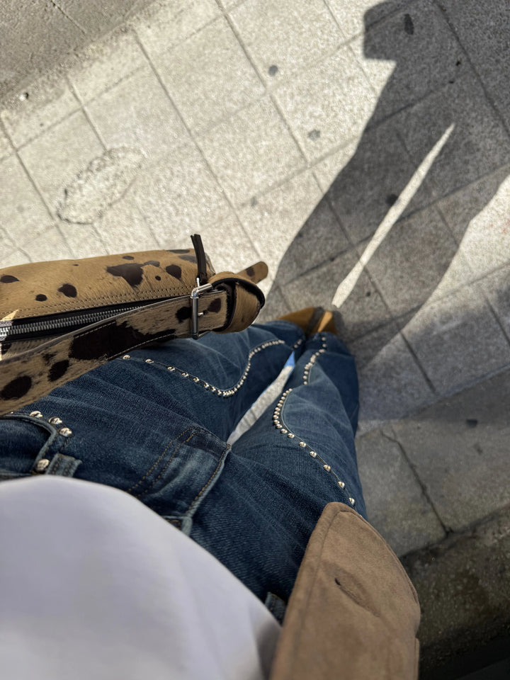 Selene™ | Vaqueros de denim de pierna ancha con tachuelas