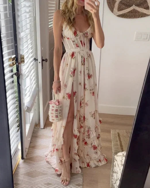 Vestido Floral Romántico Scarlett - Color blanco
