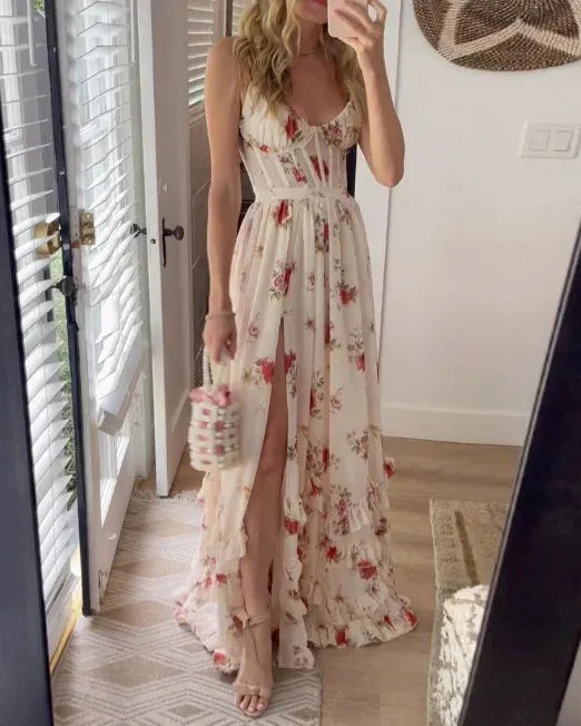 Vestido Floral Romántico Scarlett - Color blanco