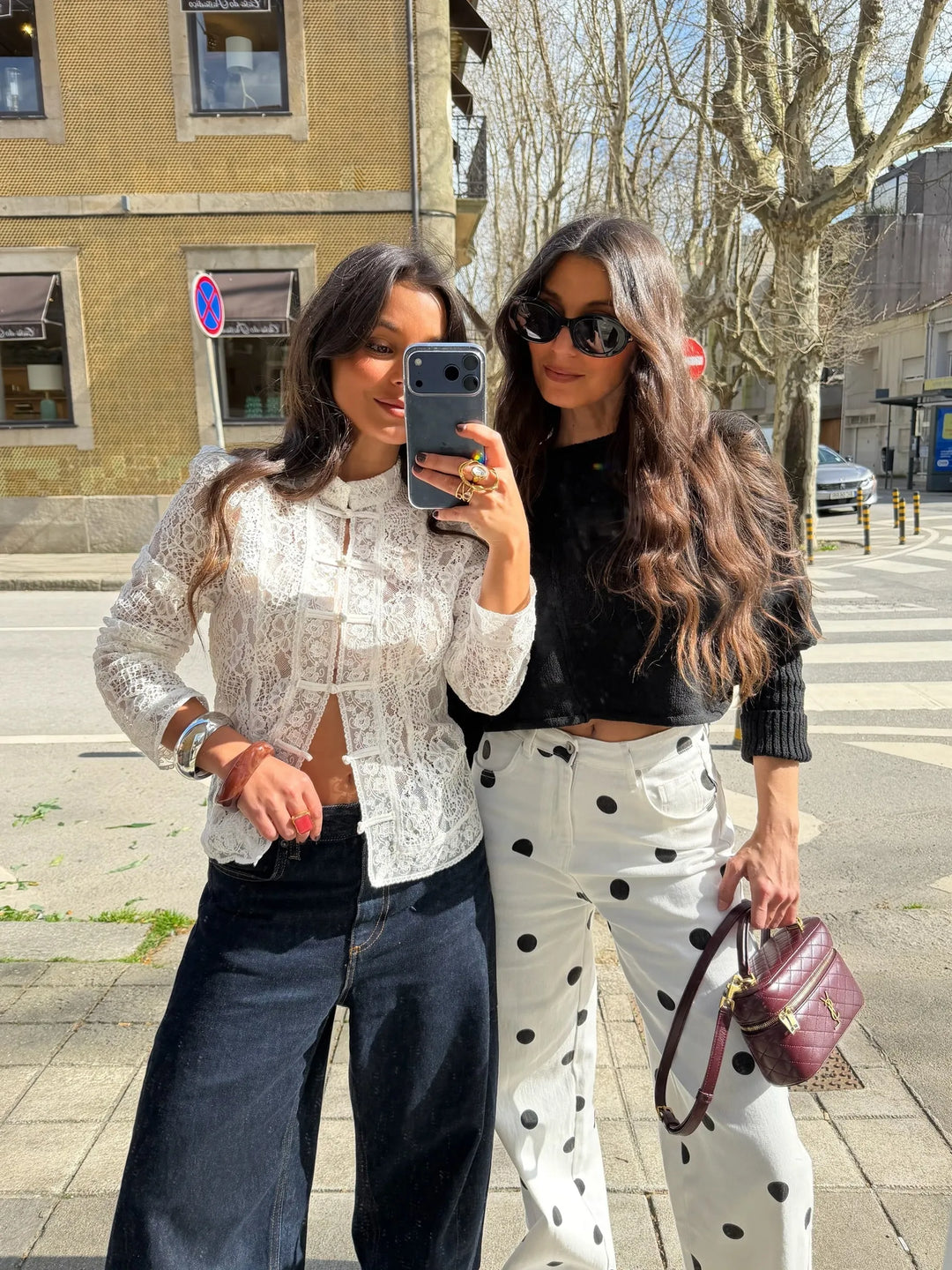 Ariadna™ | Pantalones de pierna ancha con lunares