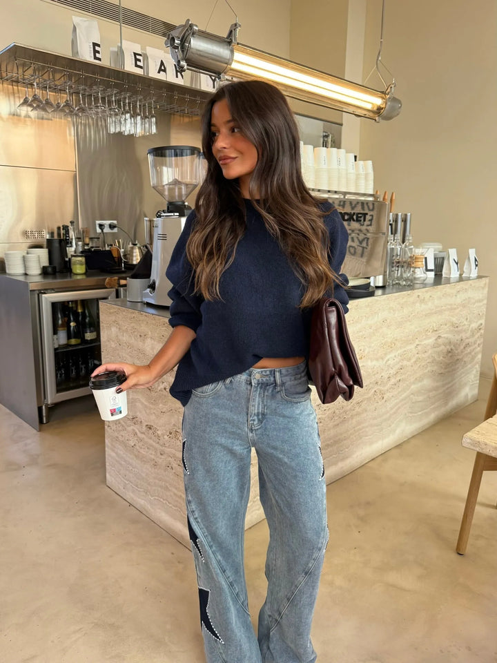 Estefanía™ | Vaquero denim con estrella negra