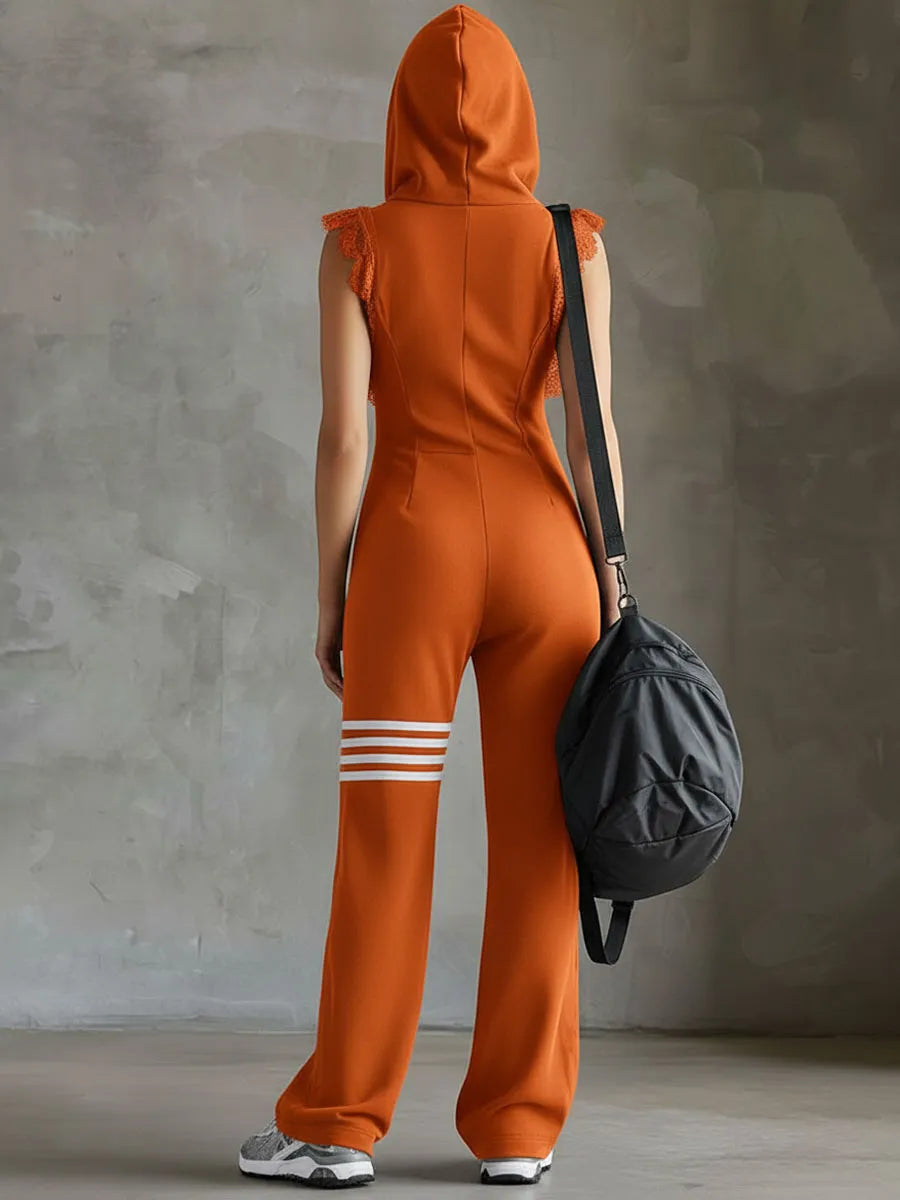 Giada™ | Mono Deportivo Retro: Capucha, Rayas y Sin Mangas