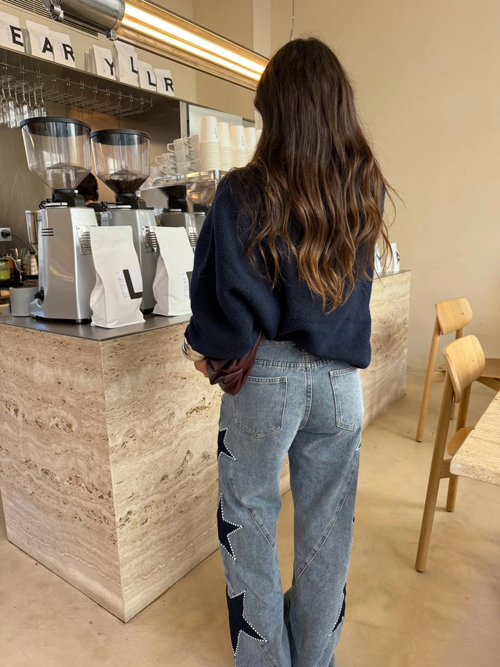 Estefanía™ | Vaquero denim con estrella negra