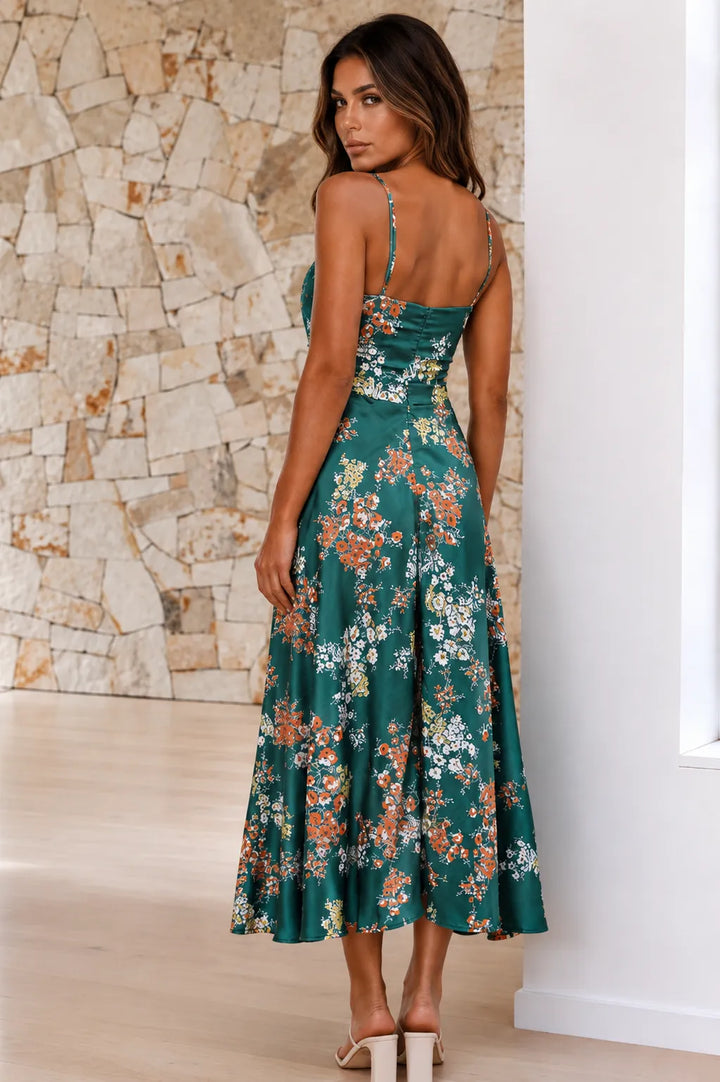 Dreamers™ | Vestido Midi Floral Verde