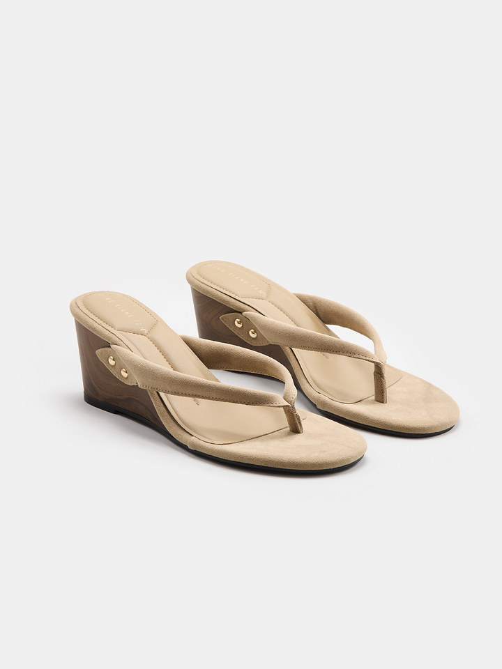 Apricot™ | Sandalias con Cuña Beige