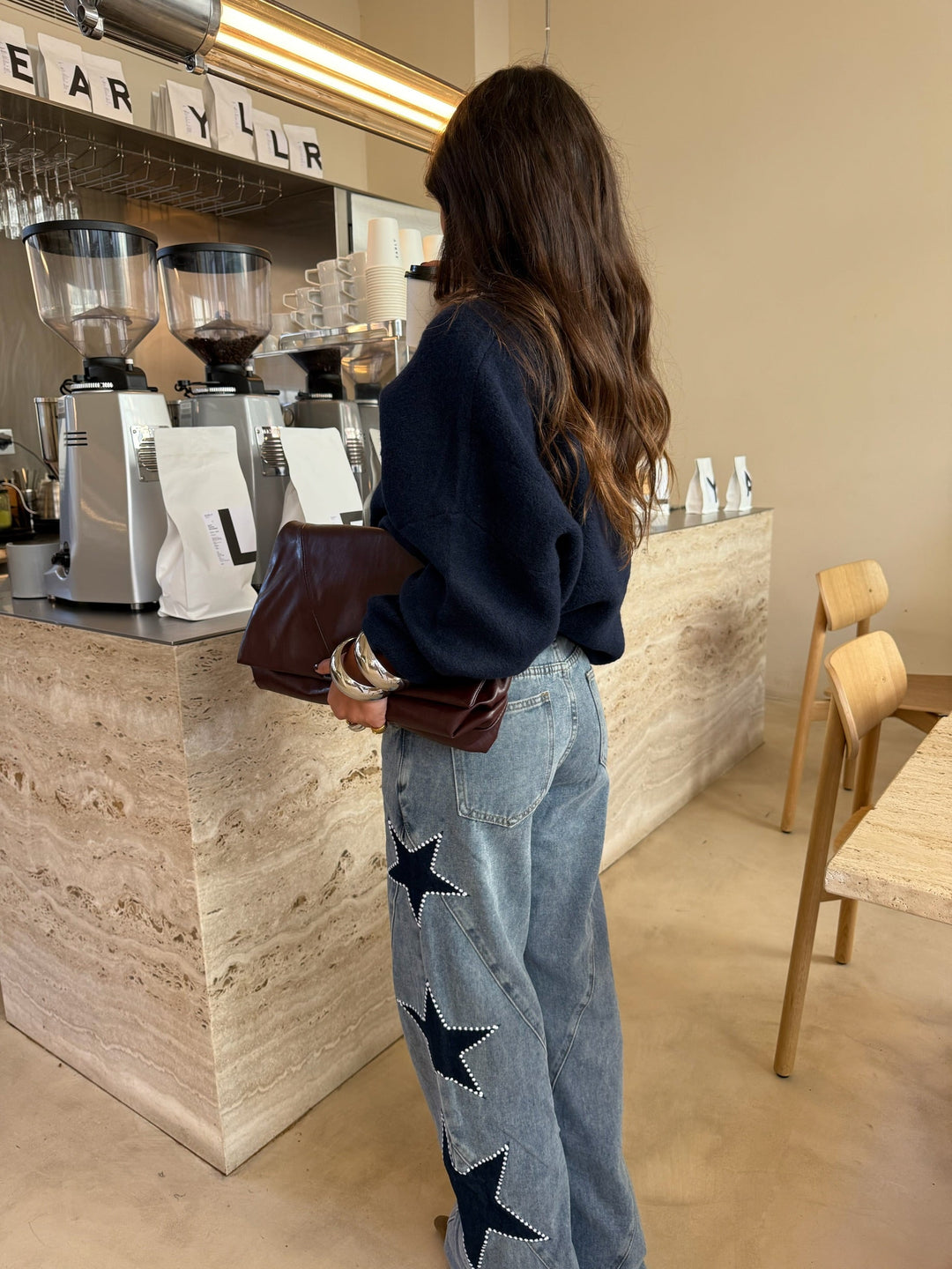 Estefanía™ | Vaquero denim con estrella negra