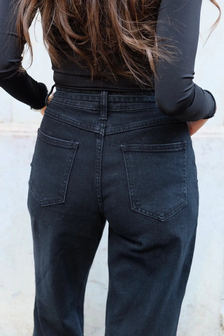 Petra™ | Jeans rectos gris extra oscuro