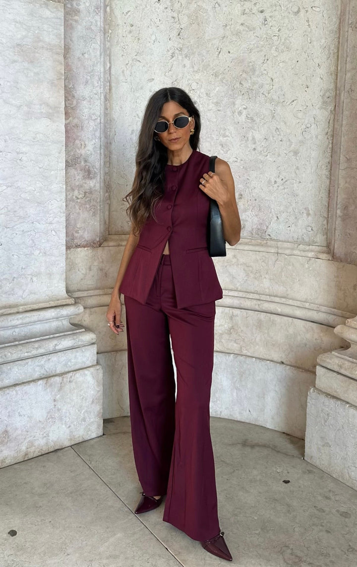 Eva™ | Pantalones en burdeos