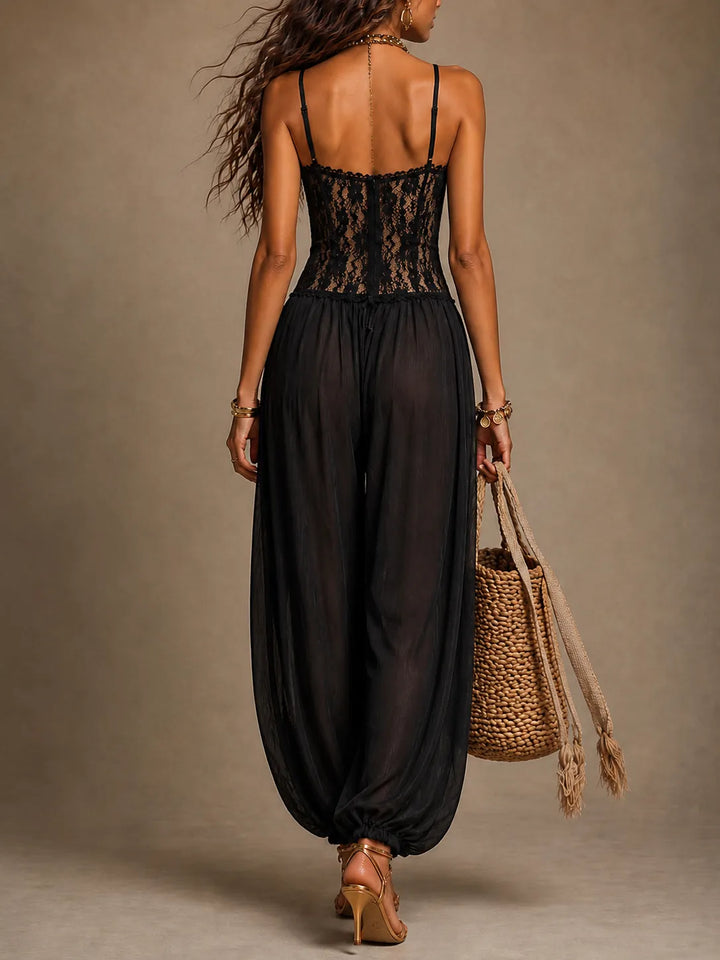 Laia | Mono halter con encaje fluido