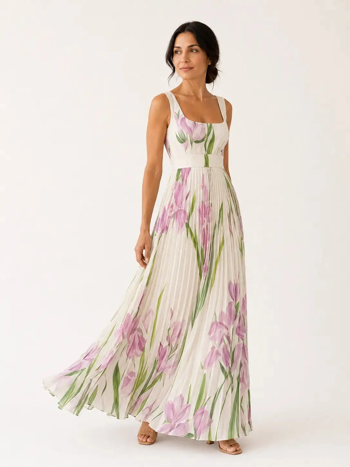 Leonor™ | Vestido Maxi Floral Mediterráneo