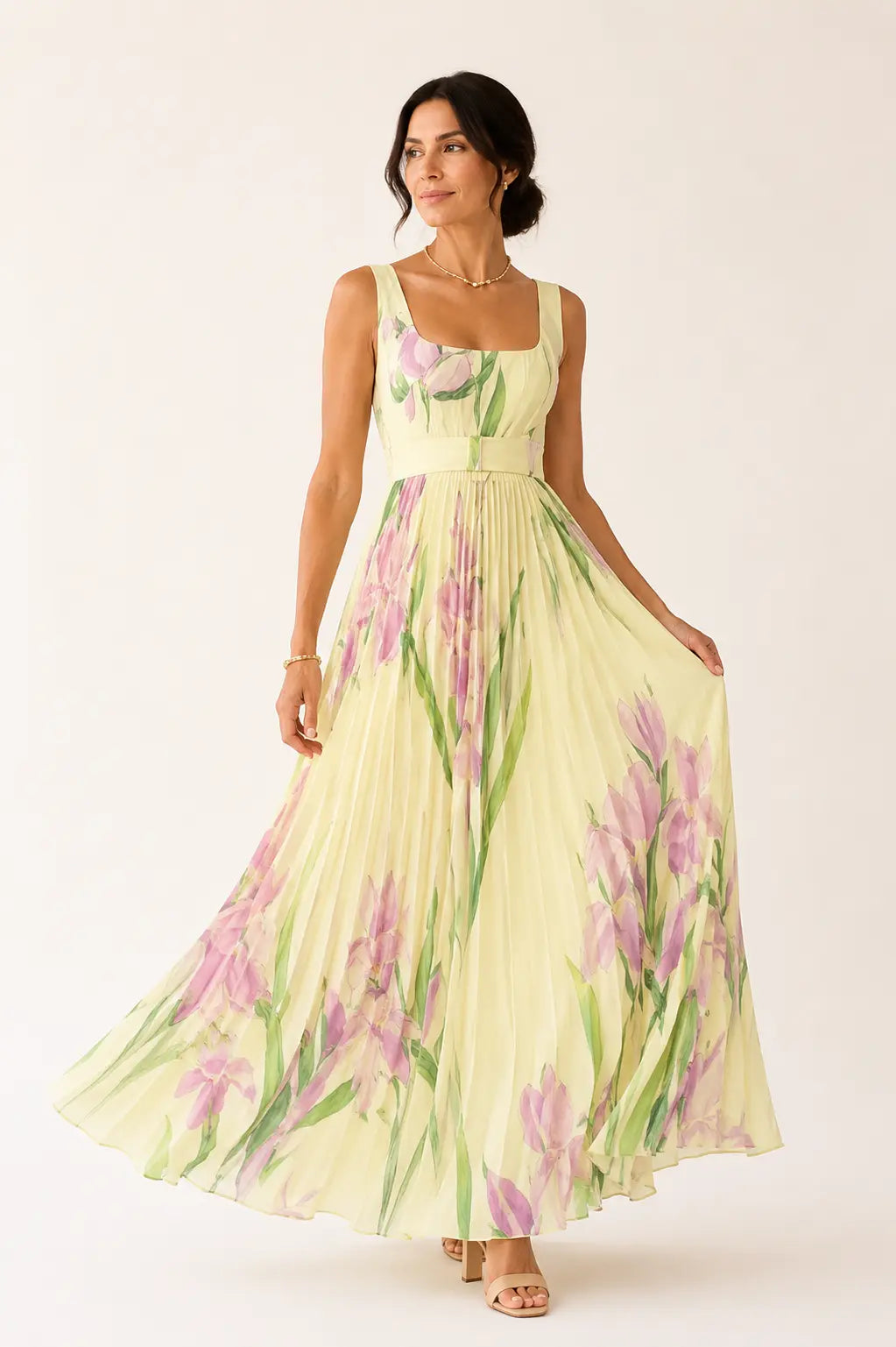 Leonor™ | Vestido Maxi Floral Mediterráneo