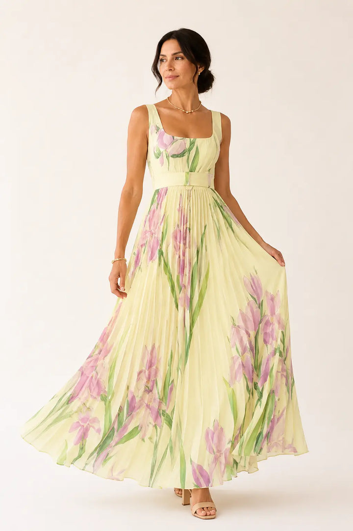Leonor™ | Vestido Maxi Floral Mediterráneo