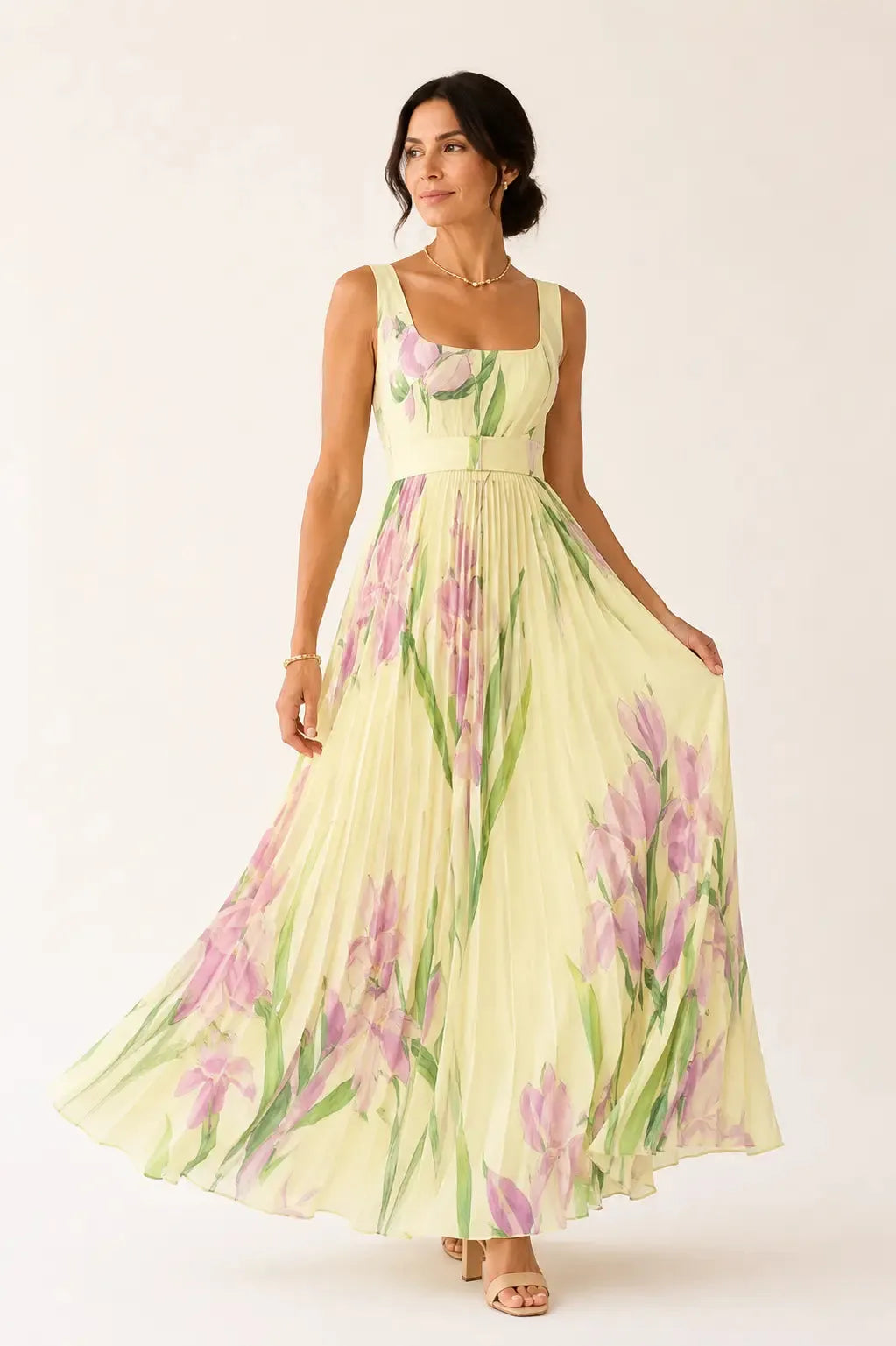 Leonor™ | Vestido Maxi Floral Mediterráneo