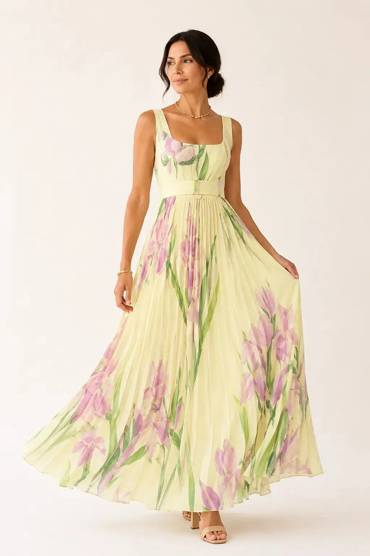 Leonor™ | Vestido Maxi Floral Mediterráneo