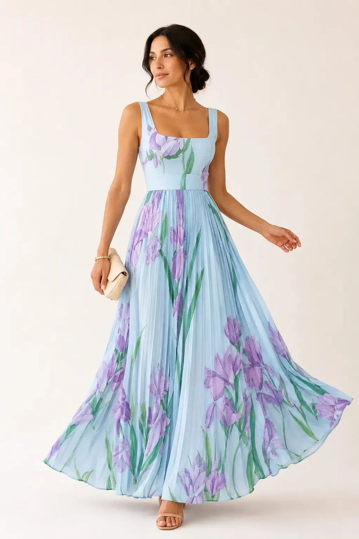 Leonor™ | Vestido Maxi Floral Mediterráneo