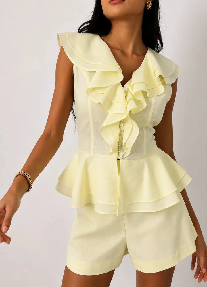 Liora™ | Conjunto Top y Falda con Volante