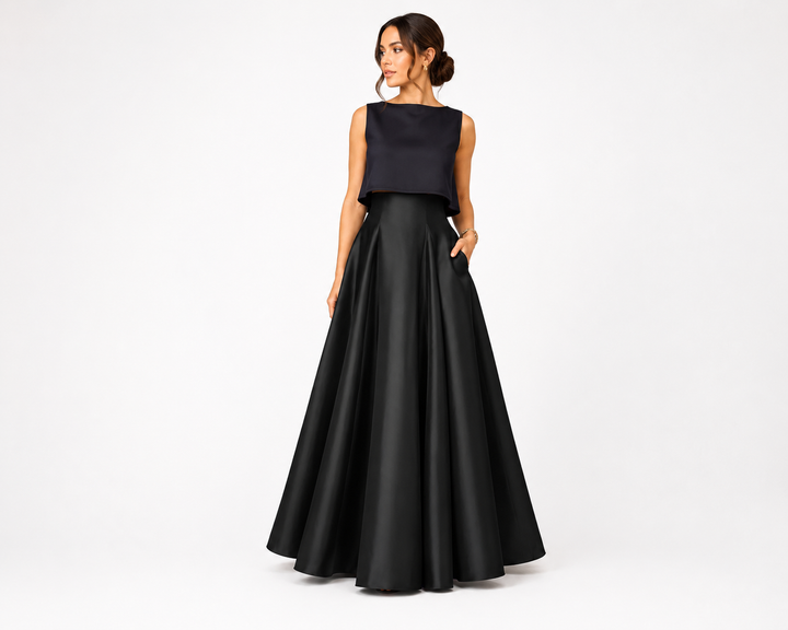 Delfina™ | Falda Satinada Alto Prado