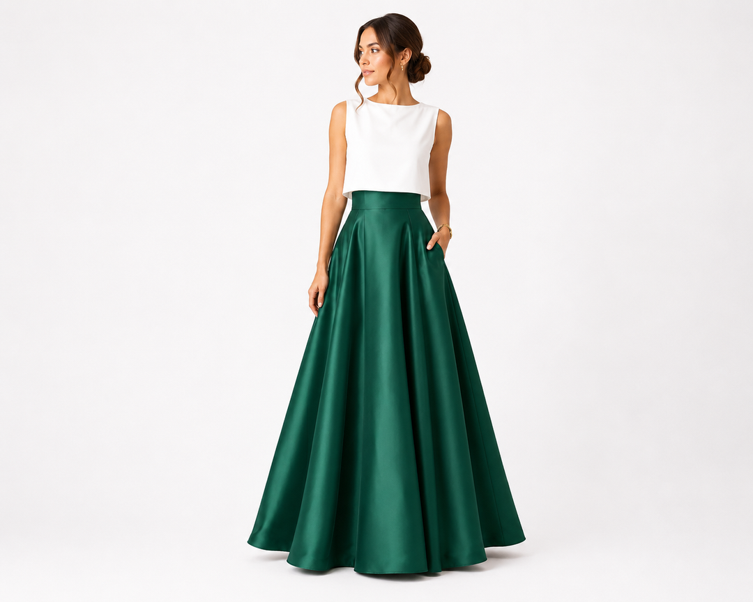 Delfina™ | Falda Satinada Alto Prado