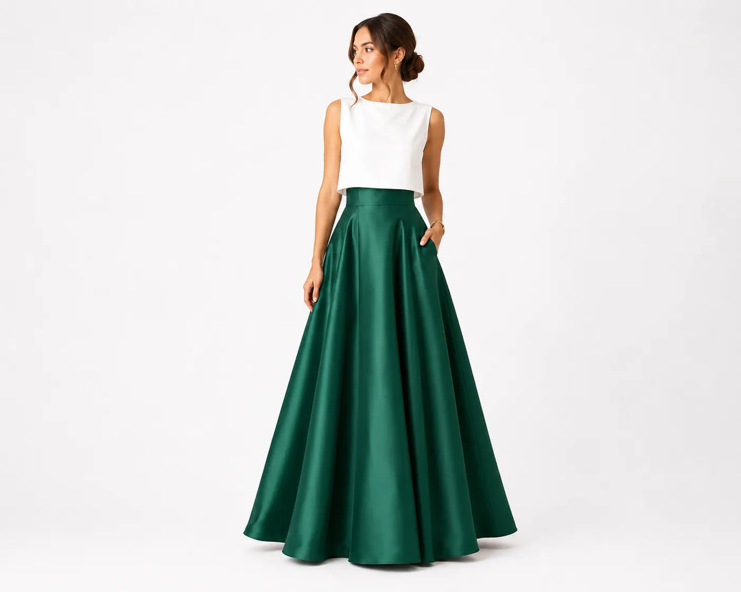 Delfina™ | Falda Satinada Alto Prado