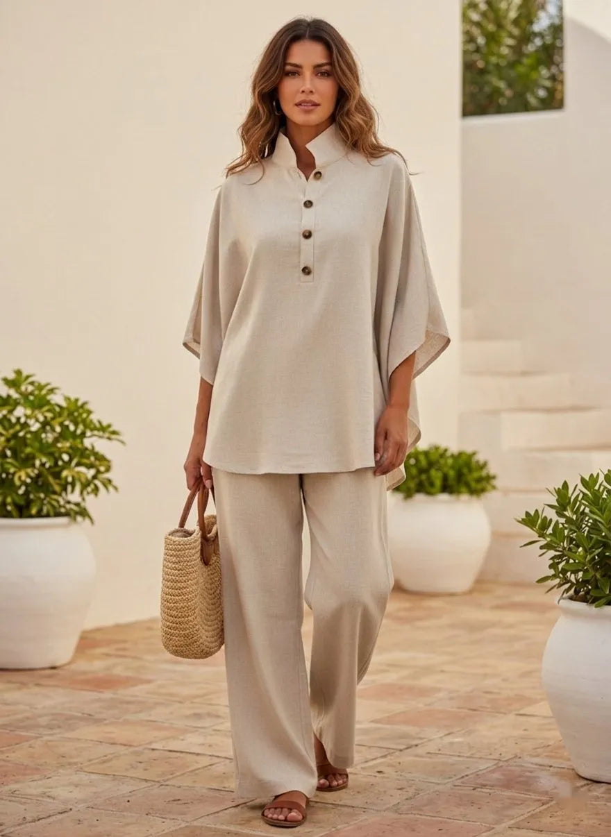 Maribel™ | Conjunto con Mangas Murciélago y Pantalón Ancho