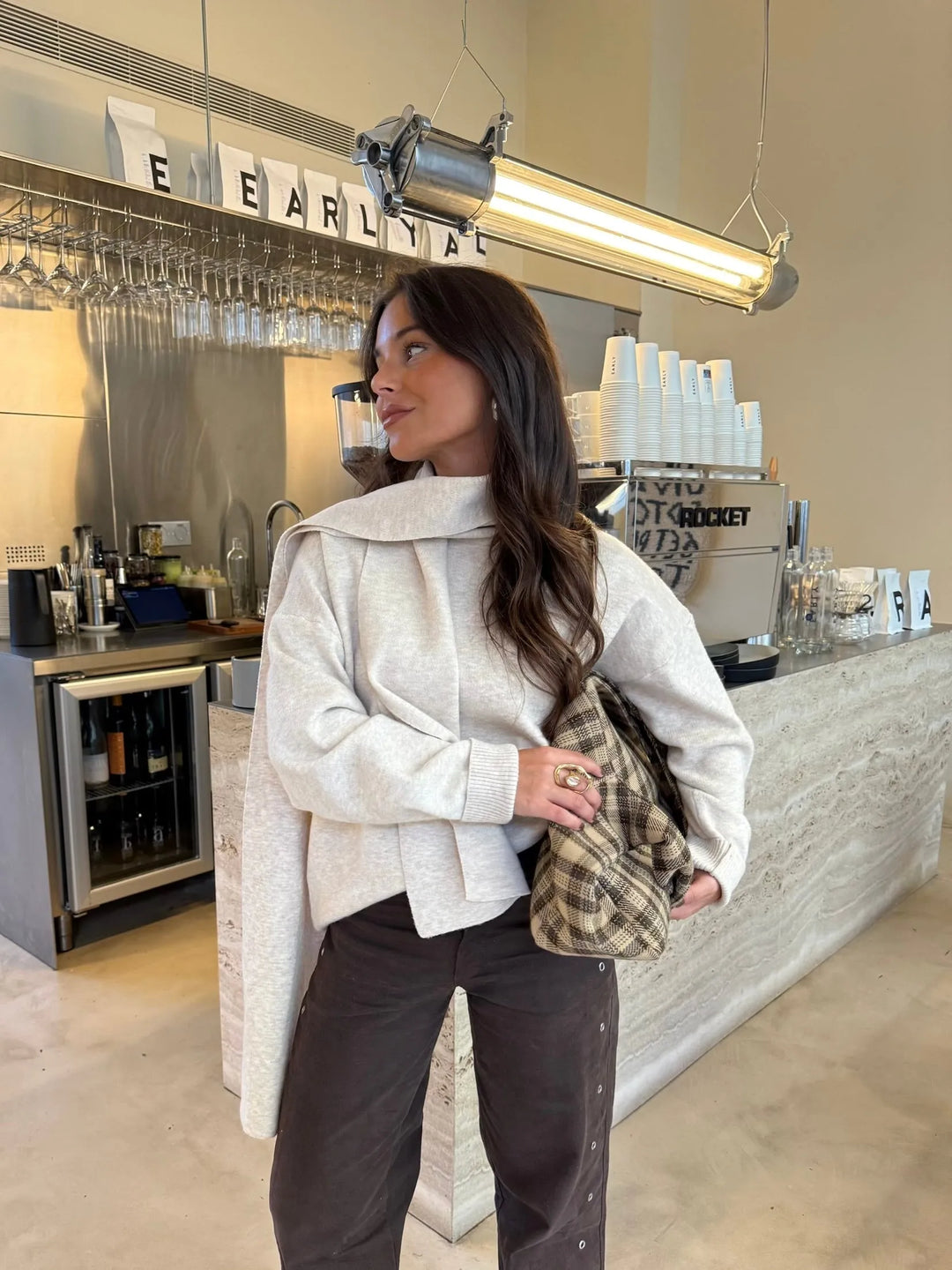 Mireia™ | Vaqueros marrones con anillos
