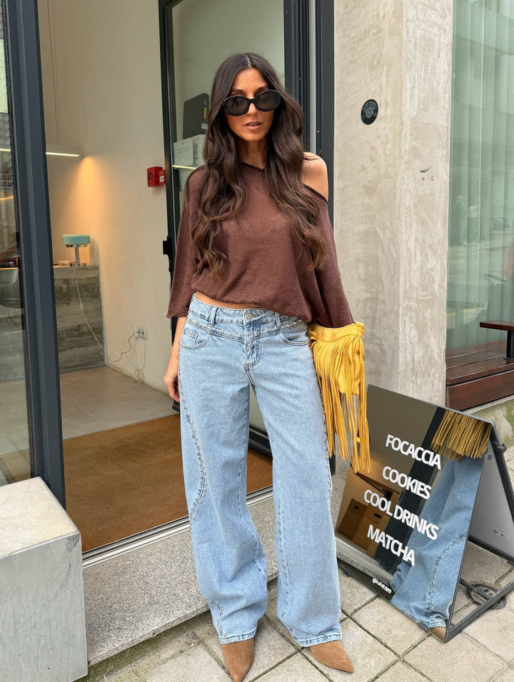 Rocío™ | Jeans de denim con tachuelas